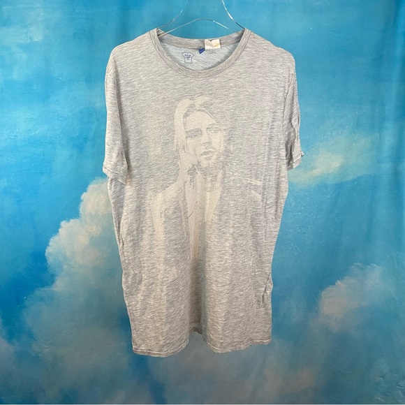 DIVIDED CURT COBAIN HEATHER GREY SHORT SLEEVE T SHIRT - SZ L - Picture 1 of 5